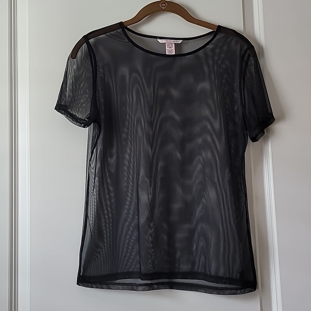 NWOT Vintage Victoria's Secret Mesh Top Black XS/S
